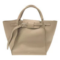 Celine Big Bag Leather Distinctive Buckle Strap Beige Tan